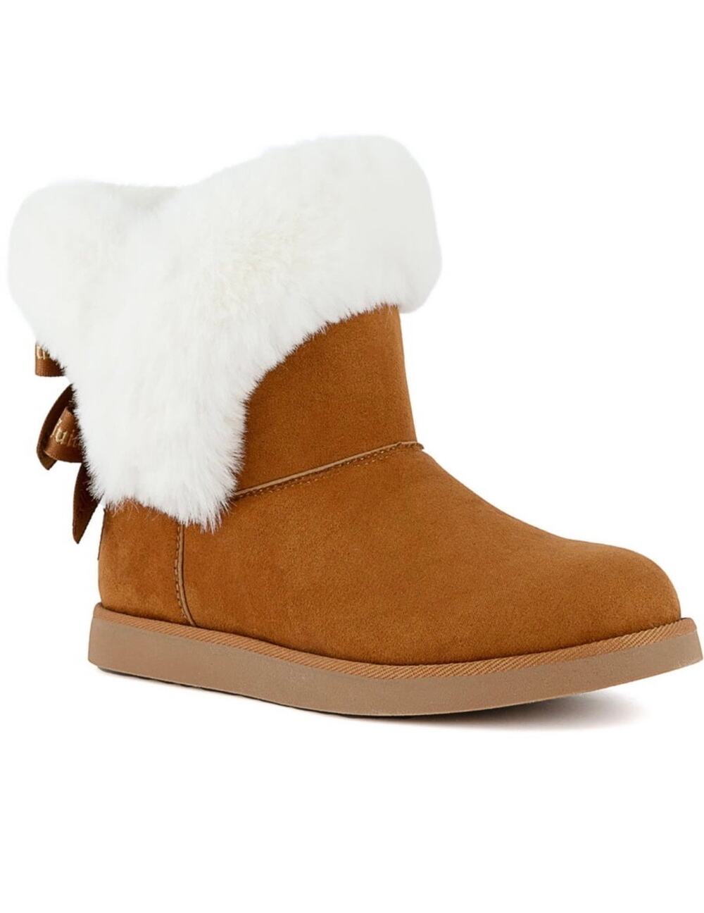 NEW! Juicy Couture Women's King 2 Faux Suede Winter Ankle Boots Size 8 Cognac